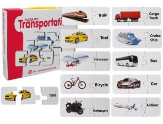 Puzzle educativ 10 tipuri Transport