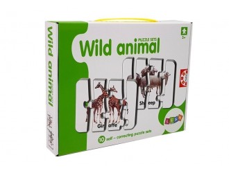 Puzzle educativ 10 tipuri Animale Salbatice