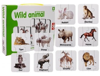 Puzzle educativ 10 tipuri Animale Salbatice