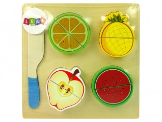 Set de taiat alimente 4 piese din lemn, diverse sortimente