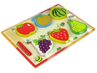 Set de taiat fructe 6 piese din lemn