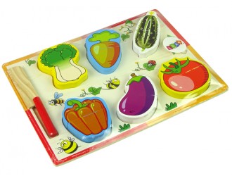 Set de taiat legume 6 piese din lemn