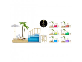 Set de joaca Piscina cu lumini si Club de plaja Rainbow High seria Pacific Coast