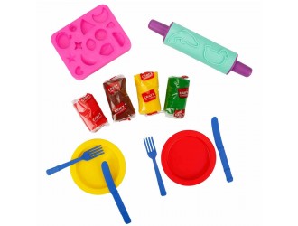 Set pasta de modelat "Super Burger" 12 el. Crafy Dough (4x50gr.)