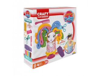Set pasta de modelat "Star Hair Salon" 11 el. Crafy Dough (4x50gr.)
