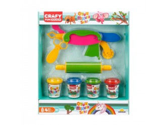 Set pasta de modelat cu unelte "Multi Tool" 6 el. Crafy Dough (4x50gr.)