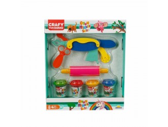 Set pasta de modelat cu unelte "Multi Tool" 6 el. Crafy Dough (4x50gr.)