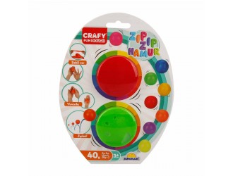 Set pasta de modelat saritoare 2 culori Crafy Dough 4 tipuri in asortiment (2x20gr.)