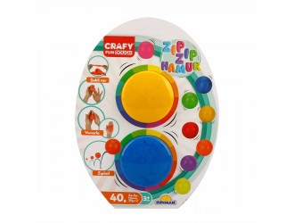 Set pasta de modelat saritoare 2 culori Crafy Dough 4 tipuri in asortiment (2x20gr.)