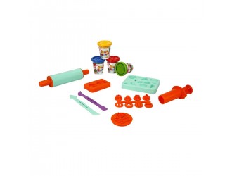 Set pasta de modelat Valiza cu unelte 20 el. Crafy Dough (4x50gr.)