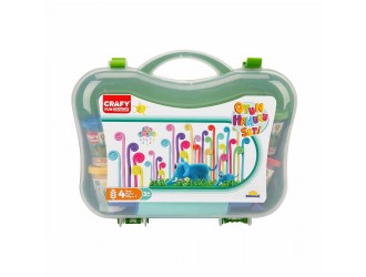 Set pasta de modelat Valiza cu unelte 20 el. Crafy Dough (4x50gr.)