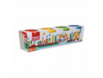 Set pasta de modelat 4 culori Crafy Dough 4 x 140g.