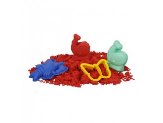 Caldarusa cu nisip kinetic Rosu 350g. cu 3 forme incluse Crafy Sand