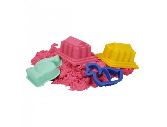 Caldarusa cu nisip kinetic Roz 350g. cu 3 forme incluse Crafy Sand