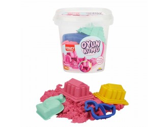 Caldarusa cu nisip kinetic Roz 350g. cu 3 forme incluse Crafy Sand