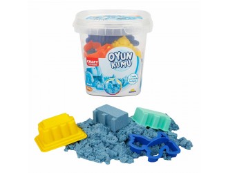 Caldarusa cu nisip kinetic Albastru 350g. cu 3 forme incluse Crafy Sand