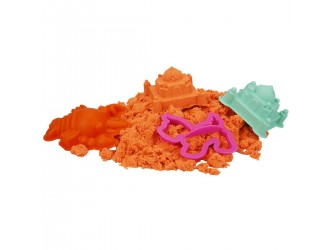 Caldarusa cu nisip kinetic Portocaliu 350g. cu 3 forme incluse Crafy Sand