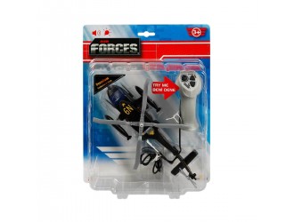 Jucarie Elicopter negru cu sunete, lumini si telecomanda cu fir Air Forces