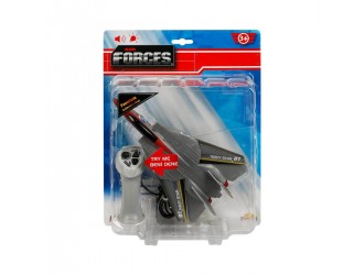 Jucarie Avion gri-rosu cu sunete, lumini si telecomanda cu fir Air Forces