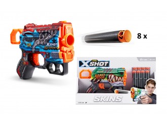 Blaster X-Shot Skins Menace Gun cu 8 cartuse 6 tipuri 25532