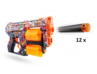 660131 Blaster X-Shot Skins Dread Gun cu 12 cartuse 5 tipuri 25534