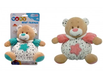 Jucarie de plus ursulet -sunatoare 16cm 2 tipuri 25452