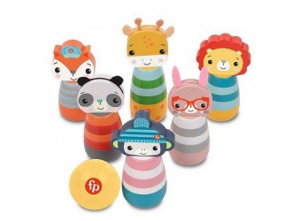 Set de joaca cu Animale din lemn si minge Fisher-Price