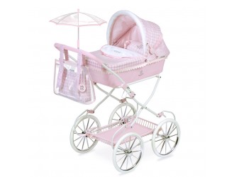 Carucior pentru papusi cu umbrela, geanta si accesorii 81cm Niza 2022 DeCuevas