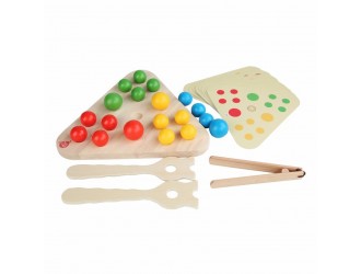 Triunghi magic 2 in 1 - joc din lemn cu sabloane Lucy & Leo