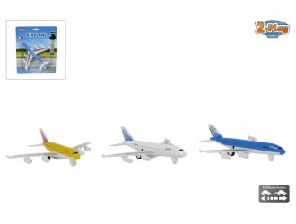 Jucarie avion din metal cu inertie, sunete si lumini, 14cm 3 tipuri