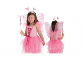 Aripi de fluture roz cu bagheta si cerc 6796