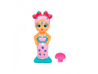 Papusa Layla 23cm - cu coada de sirena care isi schimba culoarea si scuipa apa Bloopies