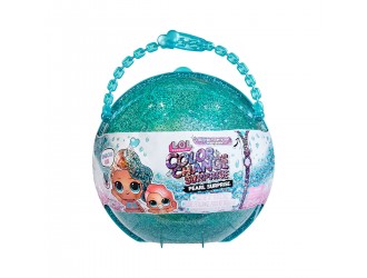 Set cu papusi L.O.L. Surprise! Glitter Color Change - Pearl Surprise (azuriu)