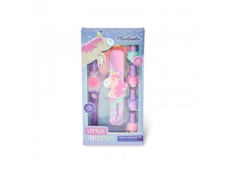 Set balsam de buze, ceas si 4 lacuri de unghii Little Unicorn Martinelia 11937, 17 ml