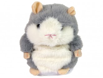 Jucarie interactiva care repeta Hamster gri de plus