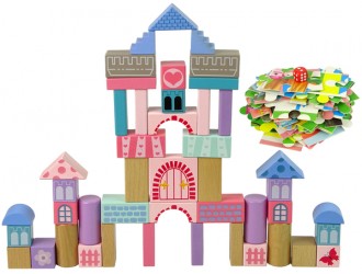 Set blocuri din lemn si puzzle Castelul Regal 67 el