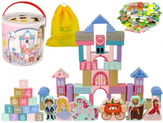 Set blocuri din lemn si puzzle Castelul Regal 67 el