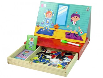 Set din lemn cu tabla magnetica Profesii