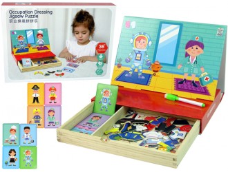 Set din lemn cu tabla magnetica Profesii