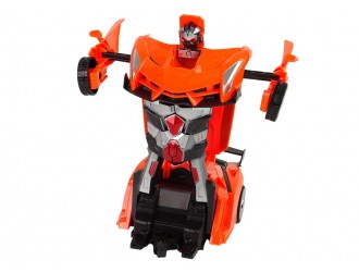 Masina oranj-Robot Transformer cu telecomanda 2in1 cu sunete si lumini, USB
