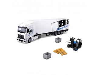 Macheta auto Fura Mercedes-Benz Actros cu stivuitor (1:43) Bburago