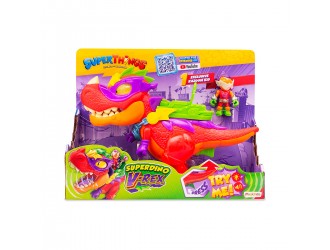 Jucarie Superdino V-REX interactiv cu sunete, lumini si figurine Rivals of Kaboom