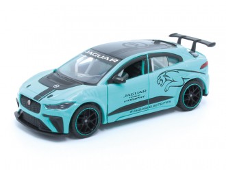 Macheta auto Jaguar I-PACE e-TROPHY, 1:36, Blue, TAYUMO Mecanism pull-back, sincron