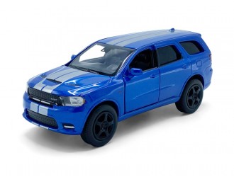 Macheta auto Dodge Durango SRT, 1:36, Blue / Silver striping, TAYUMO Mecanism pull-back, sincron