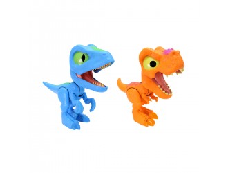 Set 2 figurine Dinozaur cu functie mecanica T-Rex si Velociraptor Dinos Unleashed
