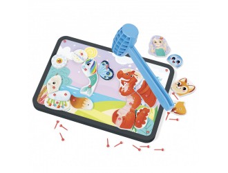 Joc creativ cu ciocan si cuie Tap Tap Animals Quercetti