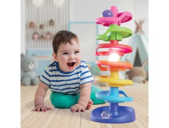 Turn cu minge luminoasa Spiral Tower Brightball 10 el. Quercetti