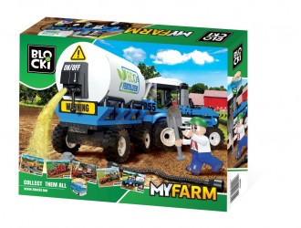 Set de constructie Tractor cu rezervor ingrasaminte Blocki MyFarm Tractor with fertilizer tank