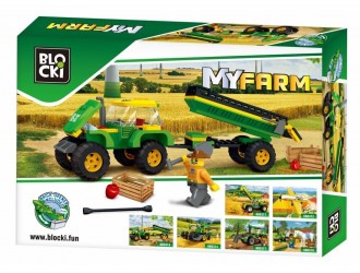 Set de constructie Tractor cu remorca Blocki MyFarm Tractor with a trailer