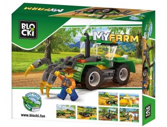 Set de constructie Tractor cu plug 85 el. Blocki MyFarm Tractor plow